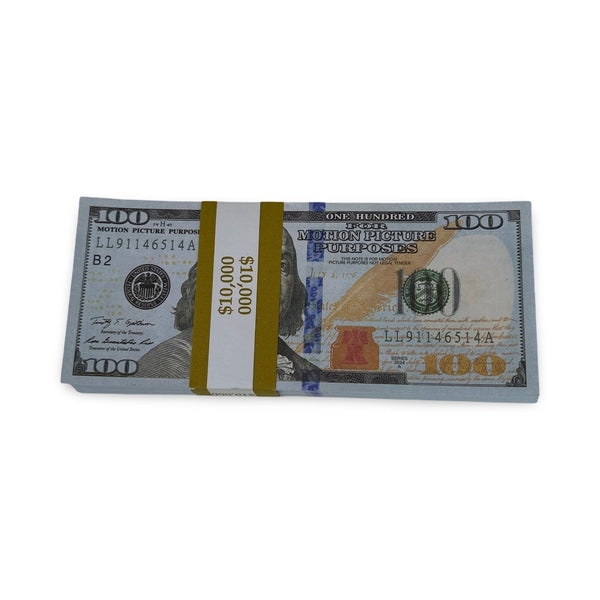 $100 Prop Money – Aged Copy Hundreds Stack of $10,000 – PropMoneyCartel