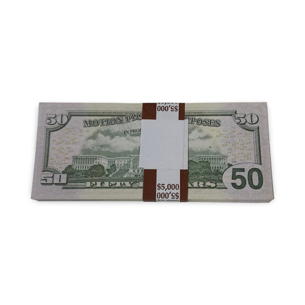$50 Prop Money – Pre Aged Fifties Stack of $5,000 for Film ...